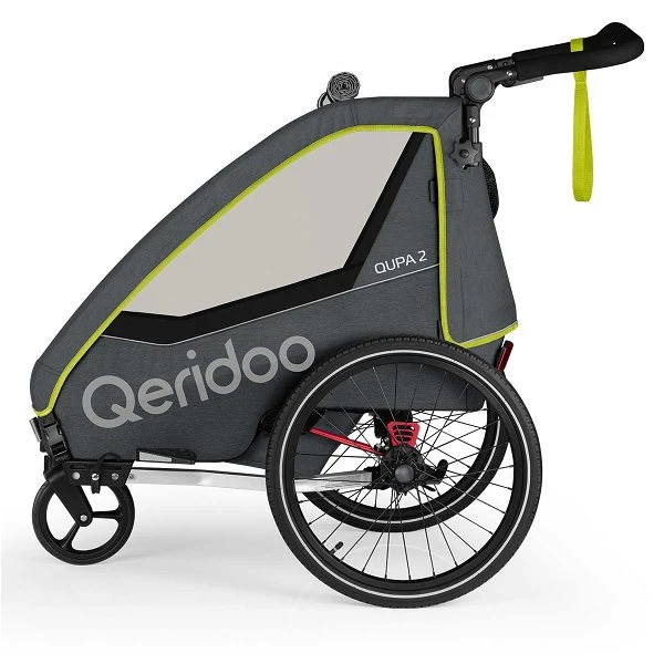 Qeridoo Qupa2 Lime Fahrradanhänger 360-Grad-Buggyrad Und Deichsel 2023 4 Qeridoo Qupa2 Lime Fahrradanhänger 360-Grad-Buggyrad Und Deichsel 2023 – Bild 2