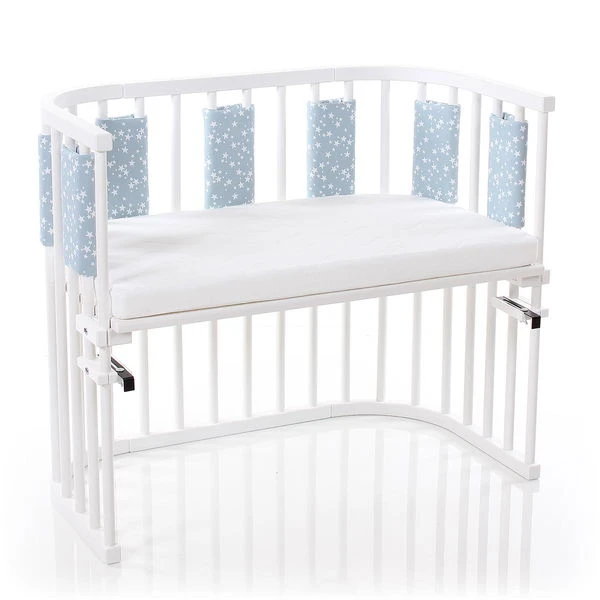 Babybay Nestchen Ultrafresh Piqué Für Maxi, Boxspring, Comfort Azurblau, Mit Sternen Weiß 4 Babybay Nestchen Ultrafresh Piqué Für Maxi, Boxspring, Comfort Azurblau, Mit Sternen Weiß – Bild 2