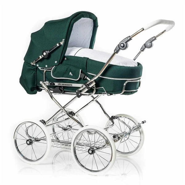 HESBA Corrado Kinderwagen Außen 637 Innen 120 Räder Weiß 30 Cm, Ledergriff Weiß 3 HESBA Corrado Kinderwagen Außen 637 Innen 120 Räder Weiß 30 Cm, Ledergriff Weiß