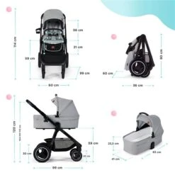 Kinderkraft EVERYDAY 2in1 Kinderwagen Light Grey Inkl. Adapter, Fußsack, Sonnensegel & Regenschutz -Geschäft Für Babyartikel everyday 5902533917556 dh 36